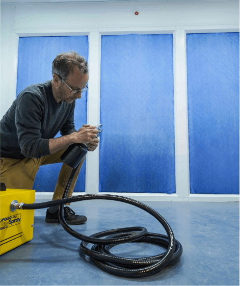 Person using the spray booth