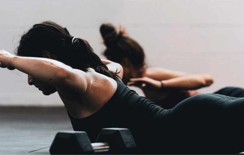A person attending a gym class