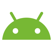 Green Android robot head with two antennae and two black eyes.