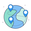 80+ global locations illustration