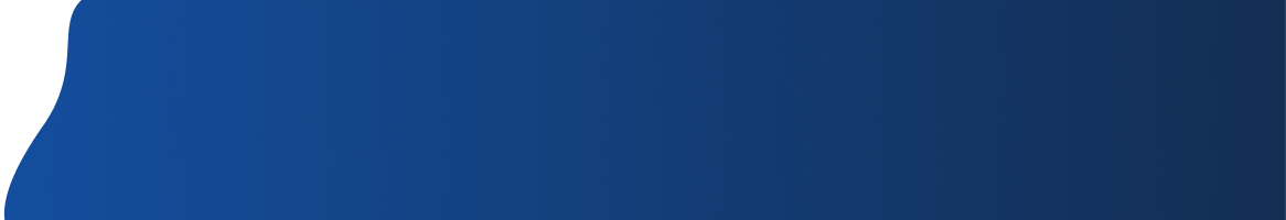 Blue gradient abstract wave shape with dashed white line on dark blue background.