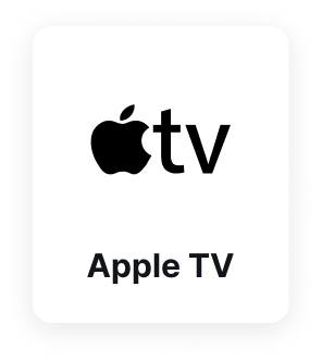 Apple TV logo showing the Apple icon followed by the letters TV and text Apple TV below.
