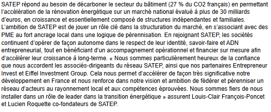 SATEP accélère sa croissance avec l'acquisition de 6 entreprises