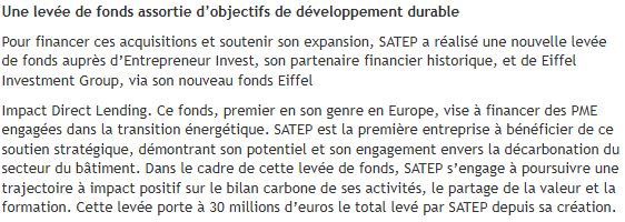  SATEP renforce sa position avec six acquisitions