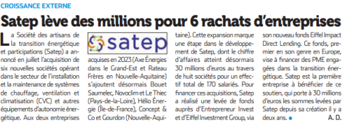 SATEP poursuit sa croissance avec 6 nouvelles acquisitions