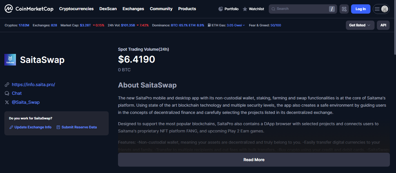 SaitaSwap - Polished Interface, Hollow Activity
