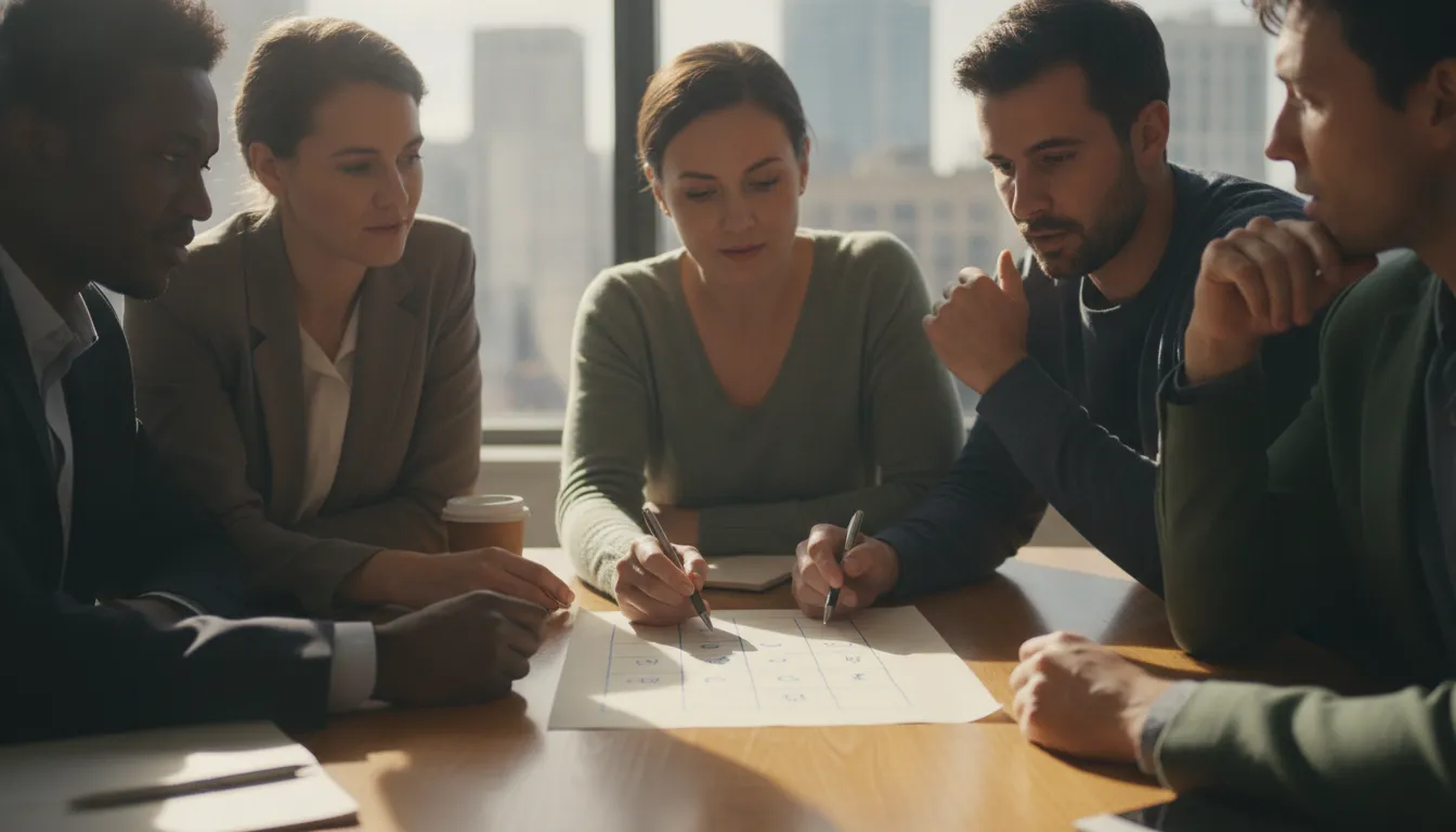 Team members reviewing practical habits for an inclusive workplace culture