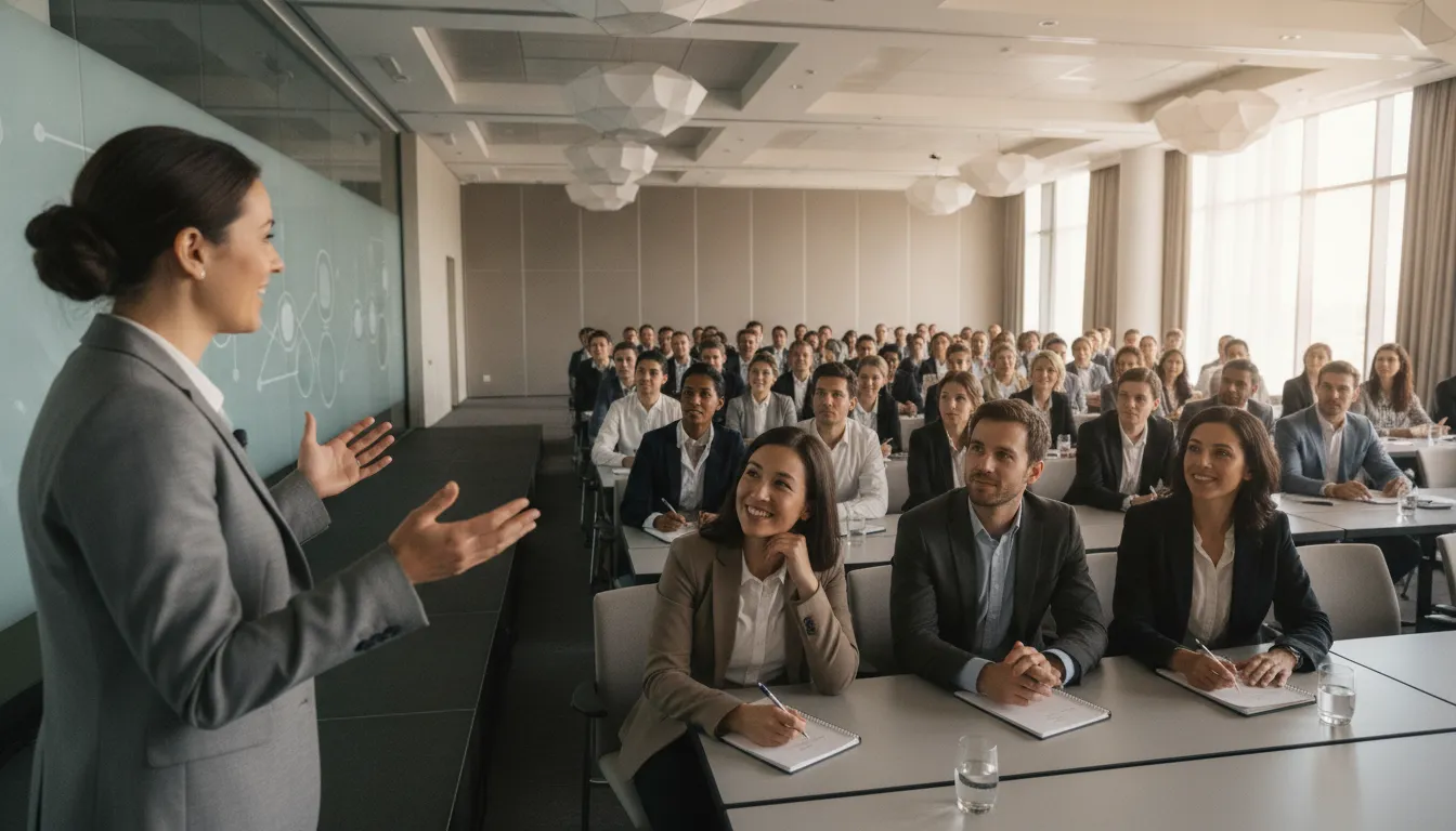 Speaker helping an engaged team connect adversity to practical action