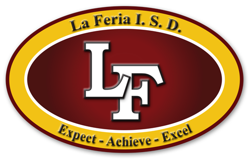 Logo for La Feria I.S.D. Their motto is Expect - Achieve - Excel.