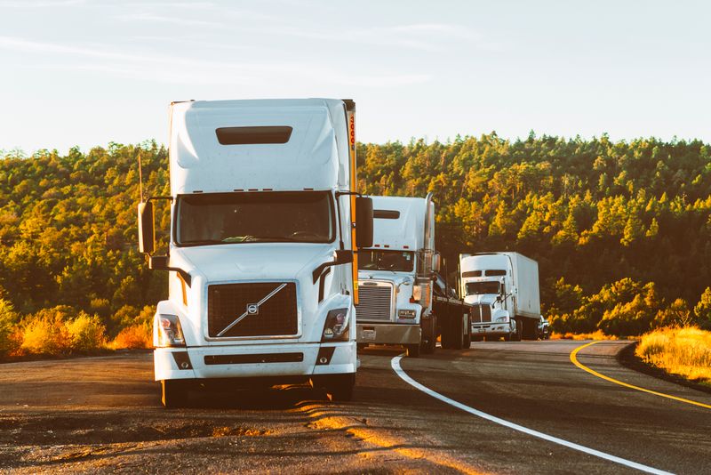 Commercial semi-truck on a California highway