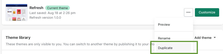 duplicate shopify theme