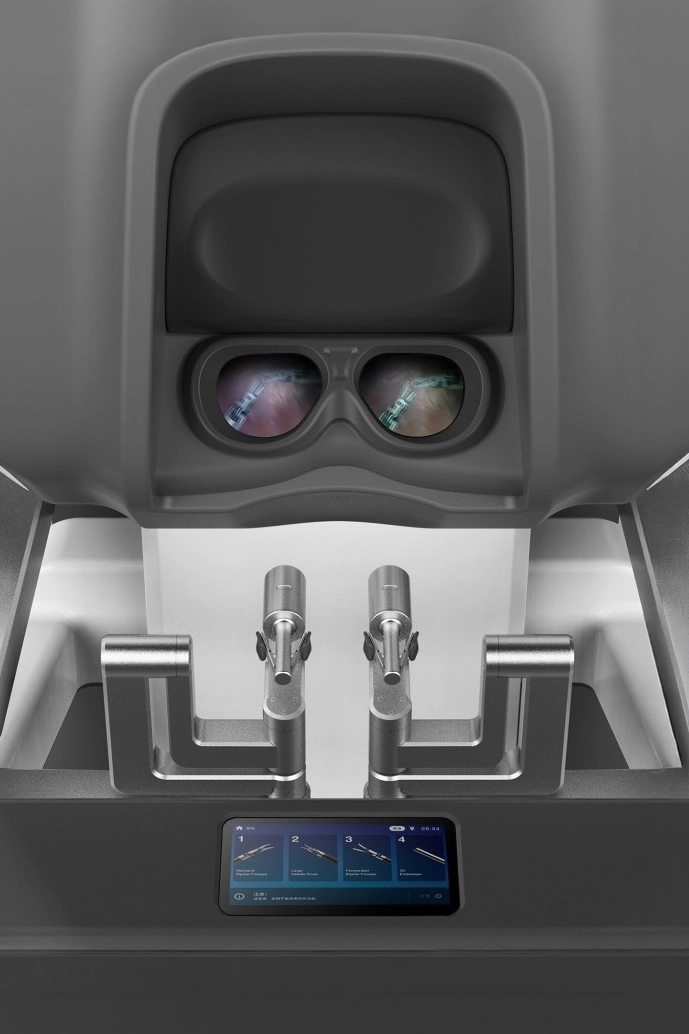 Industrial design rendering of MicroPort Toumai surgeon console created by Speck Design for robotic surgical system development