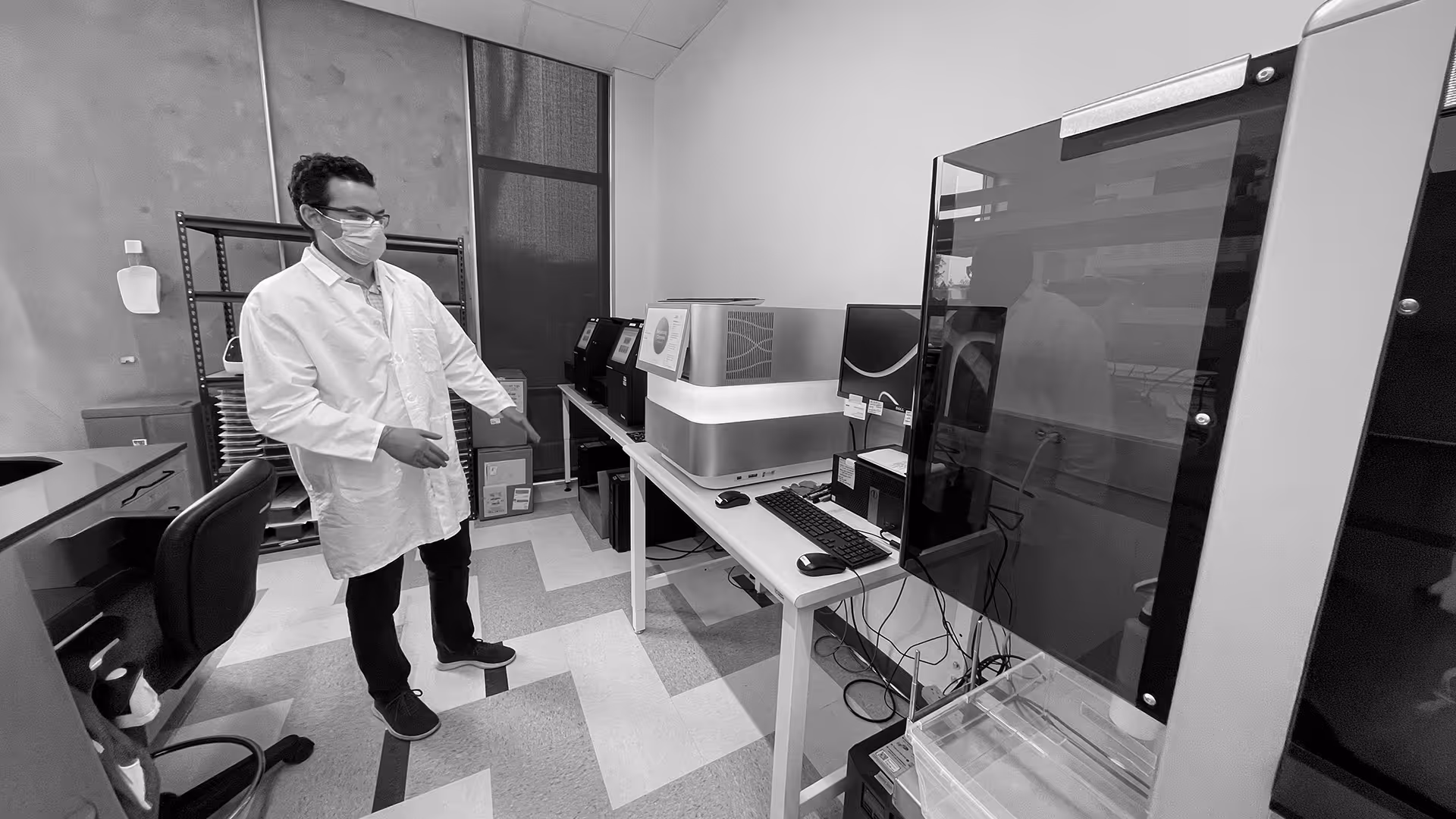 Encodia lab research session showing workflow review for a protein analysis system and cartridge-based instrument experience.