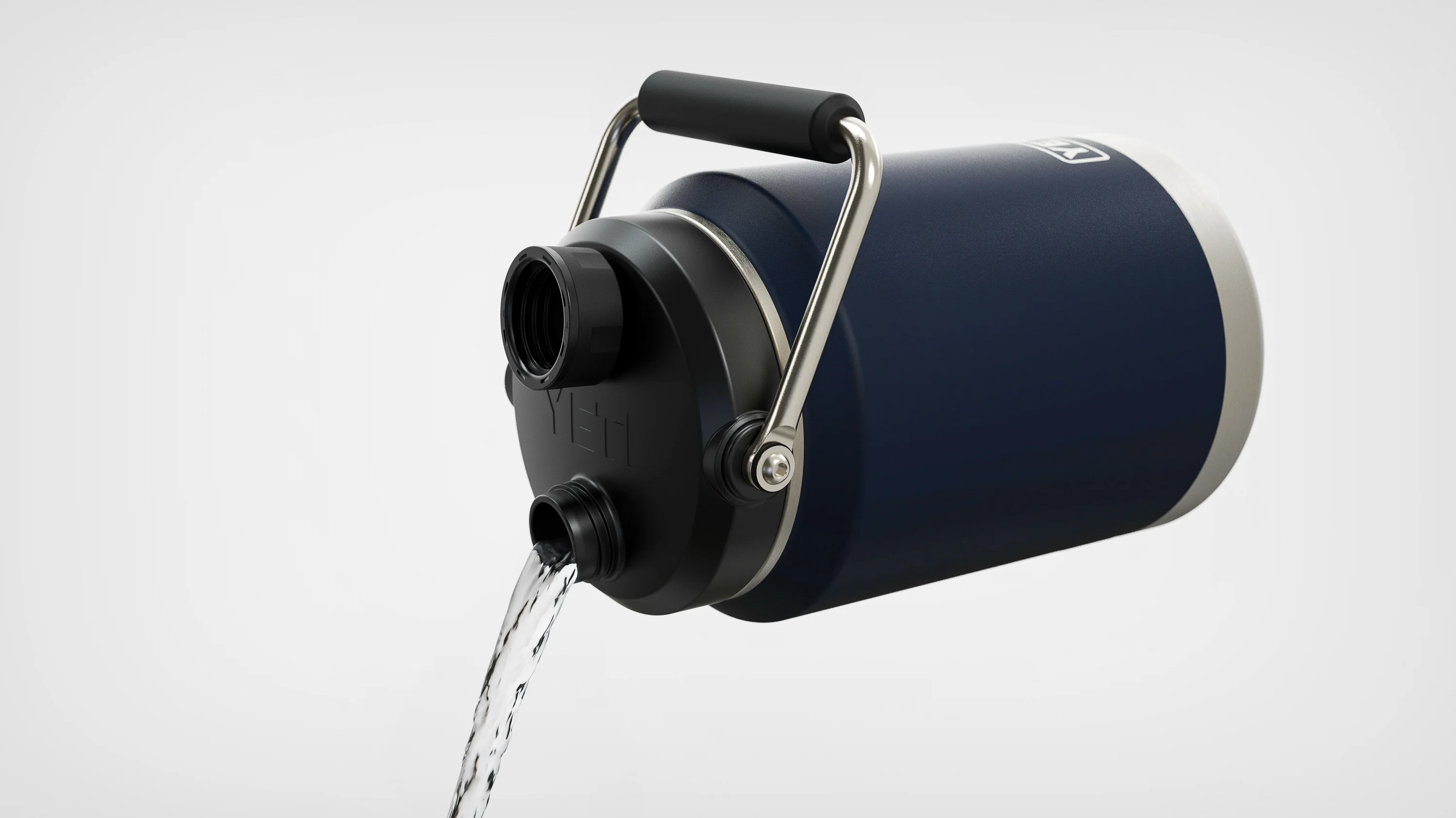 Product design and engineering visualization of insulated YETI Rambler Jug showcasing manufacturing-ready design