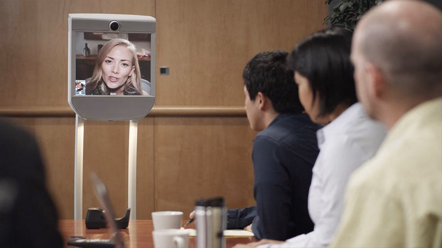 Beam telepresence robot in a meeting room