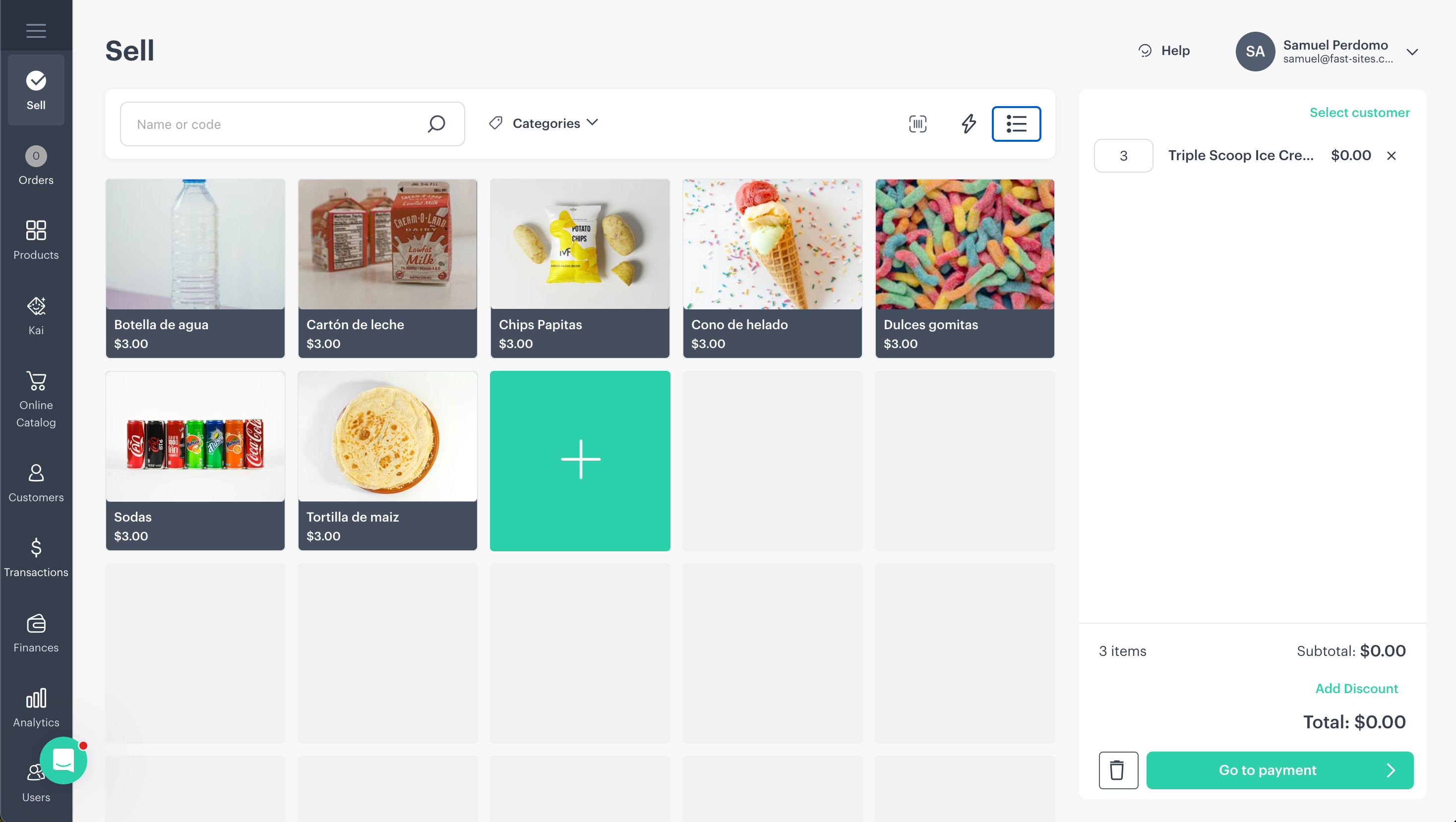 Dashboard mockup