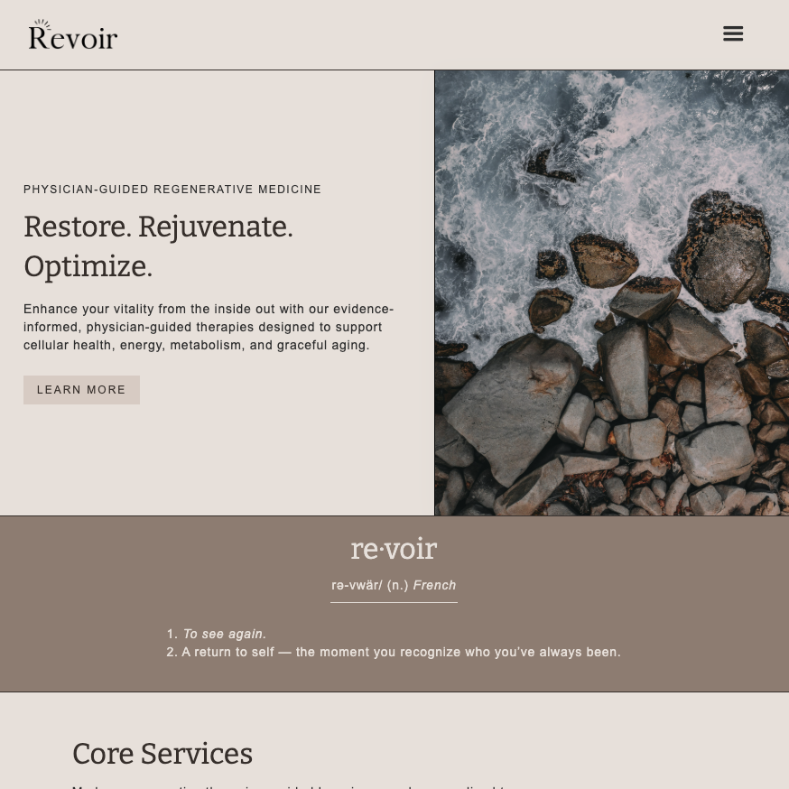 medical spa website redesign