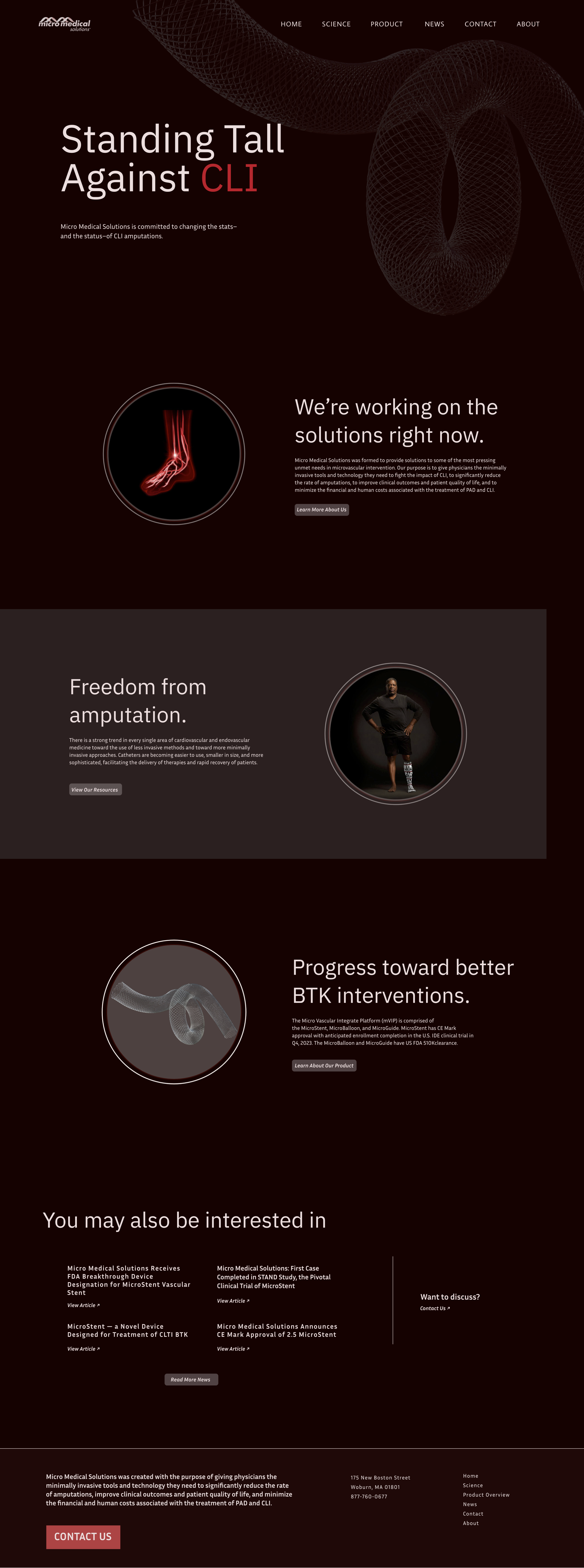 medical technology company website design