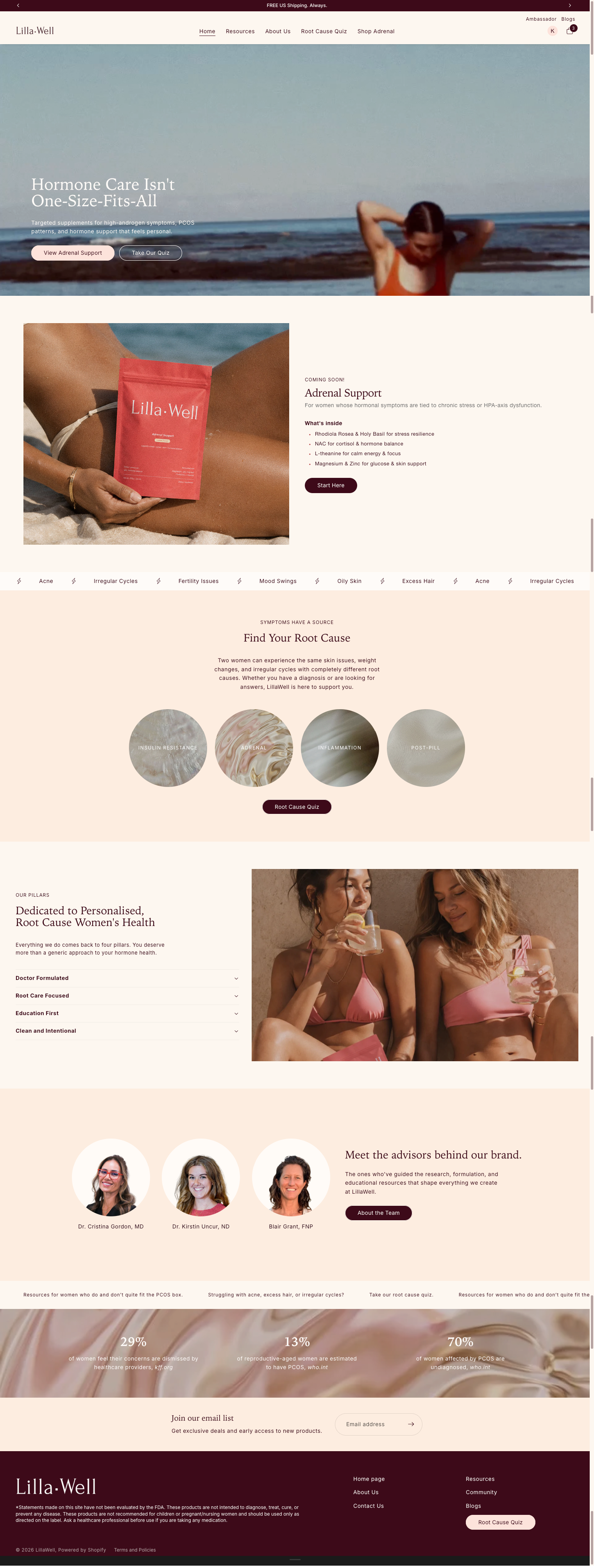 lillawell website screenshot of information
