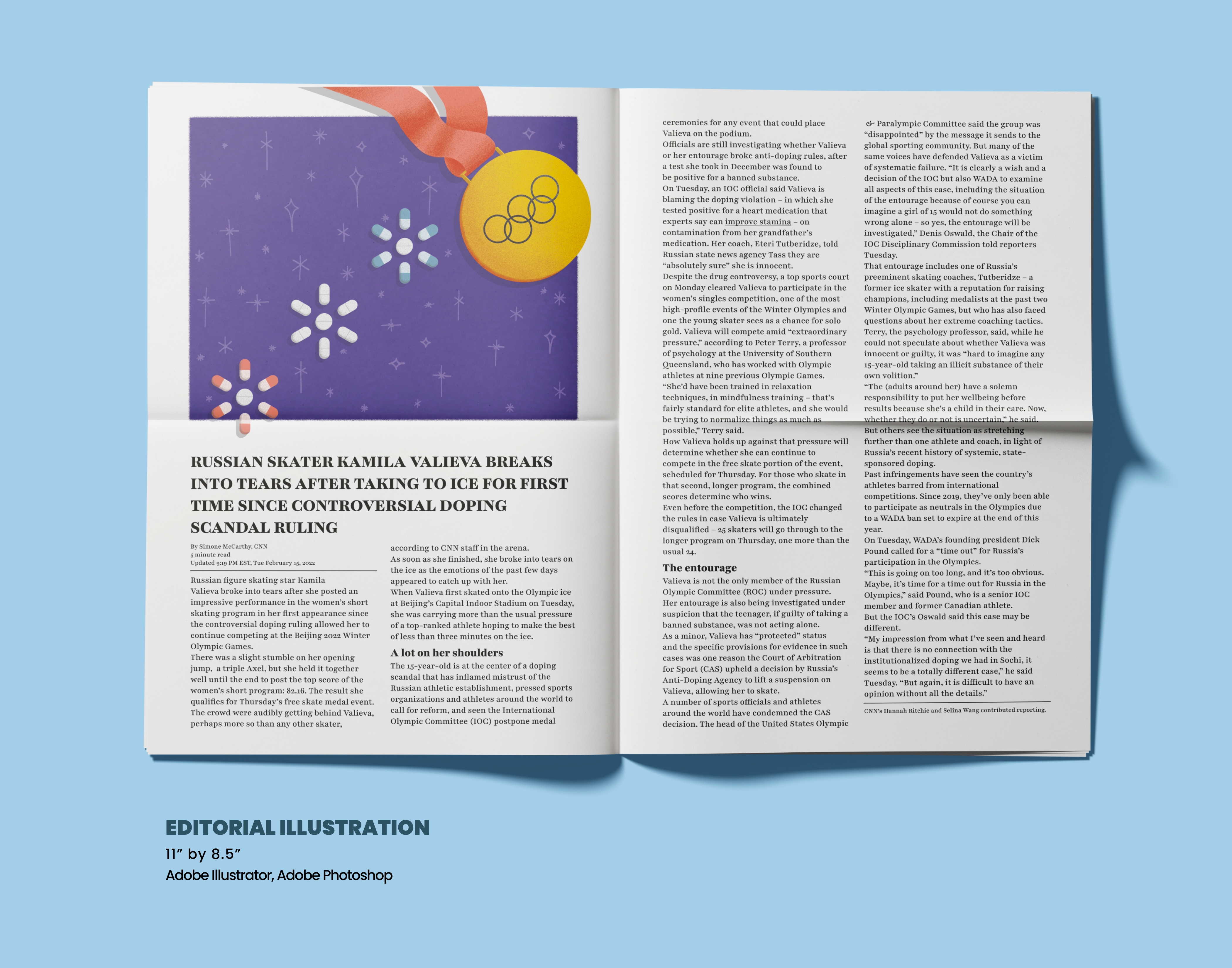 Mockup of an Editorial Illustration for Olympics Doping Scandal Article