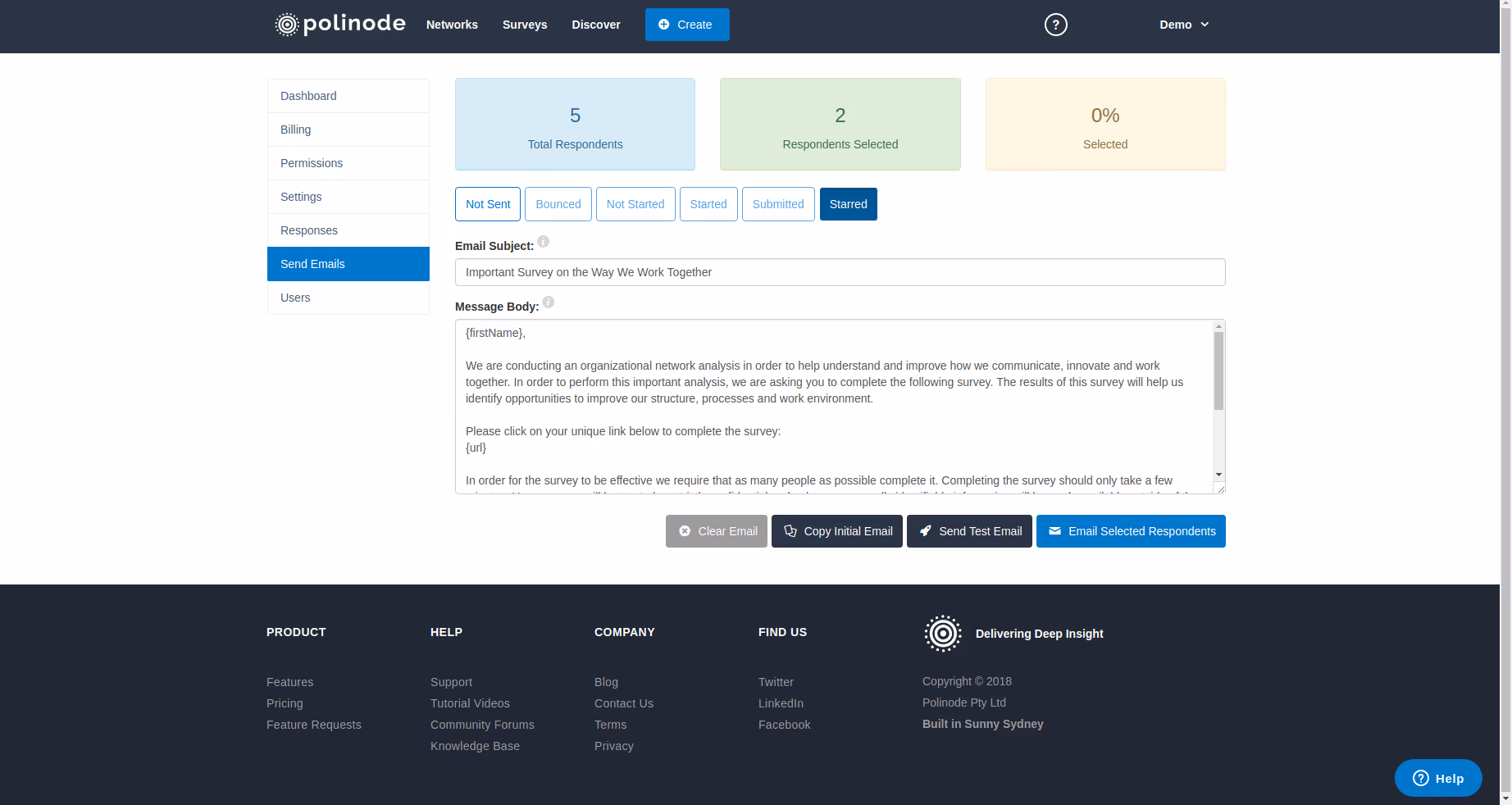 You can use the new "Starred" status to send emails to a group of individual respondents selected by you. 