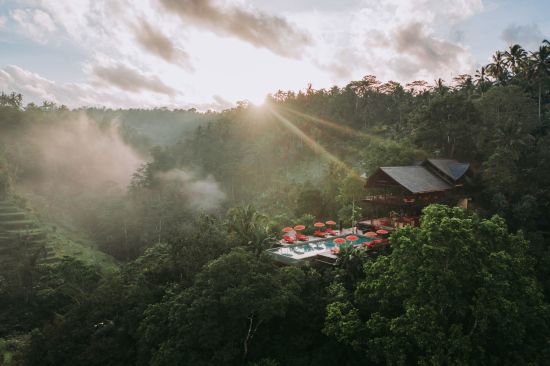 Buahan, a Banyan Tree Escape in Ubud: Aerial View Pool