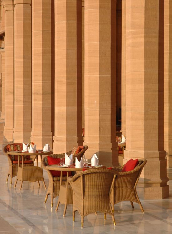 Umaid Bhawan Palace in Jodhpur:  Restaurant Terrace