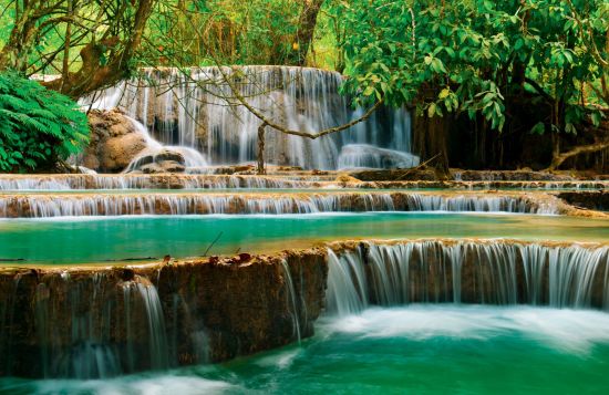 Buddha Höhlen und Kuang Si Wasserfälle in Luang Prabang: Luang Prabang: Kuang Si Waterfall