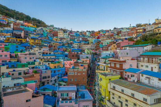 Kreatives Busan: Aerial view of Gamcheon cultural village