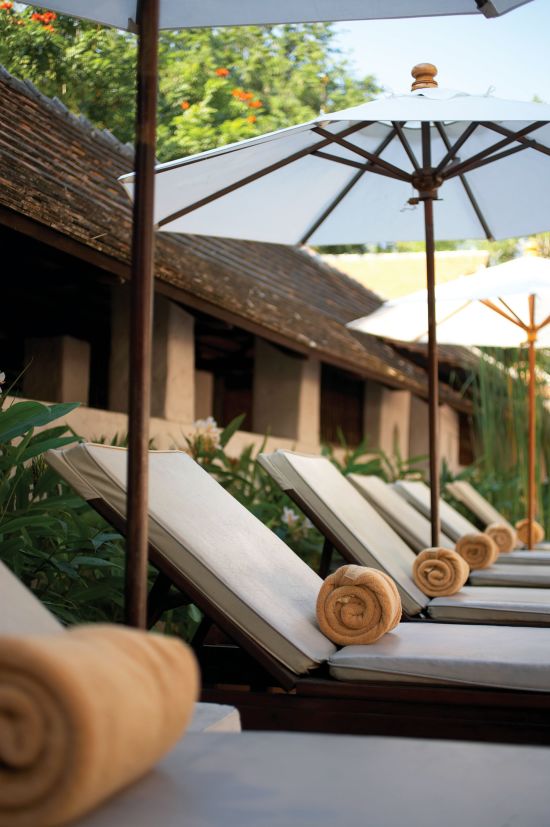 Tamarind Village in Chiang Mai:  pool loungers