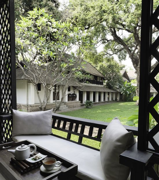 Tamarind Village in Chiang Mai:  Peaceful Courtyard view from Lanna Deluxe Room