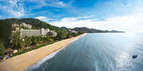 Parkroyal Penang Resort:  Aerial view with blue sky