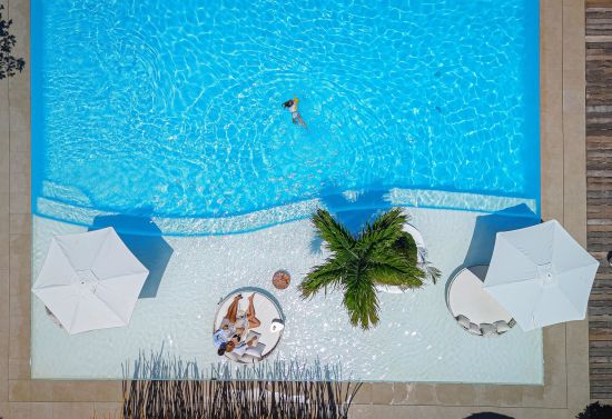 Nay Palad Hideaway in Siargao:  Hideaway main pool top view