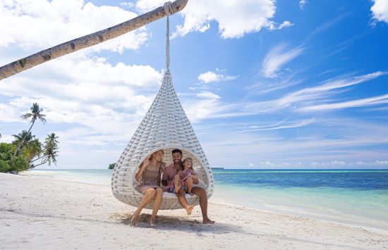 Nay Palad Hideaway in Siargao:  Family in the Nestrest on the beach