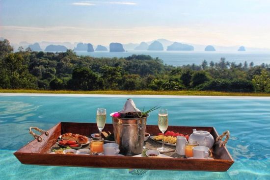 9 Hornbills Tented Camp in Ko Yao:  Floating Breakfast