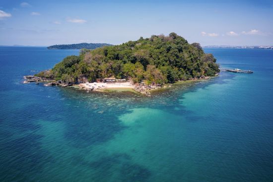 Six Senses Krabey Island in Koh Krabey:  Aerial view of Krabey Island
