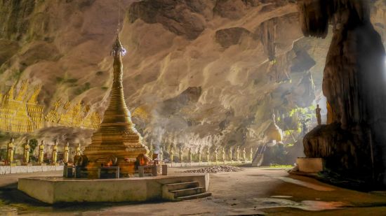 Fascination du sud du Myanmar de Yangon: Saddar Cave at Hpa-An