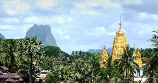 Fascination du sud du Myanmar de Yangon: Mawlamyine: Kyaikthanlan Pagoda