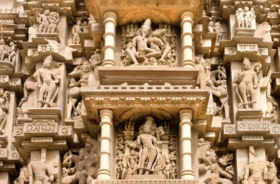 Voyage vers le Gange sacré de Delhi: Sculptures, temple of Khajuraho