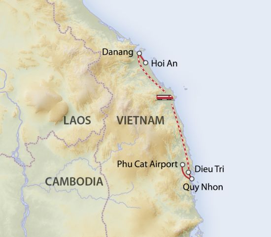En train de luxe à travers le centre du Vietnam de Danang: VN Hoi An & Quy Nhon Package mit Luxuszug