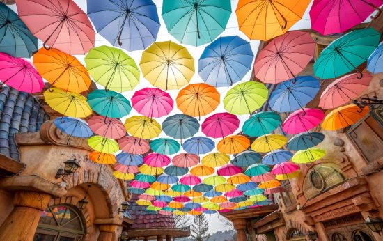 Corée du Sud K-Style de Séoul: Colorful umbrellas in Seoul