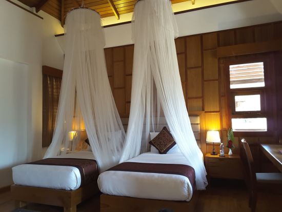 Popa Garden Resort in Bagan:  Deluxe Balcony | Bedroom