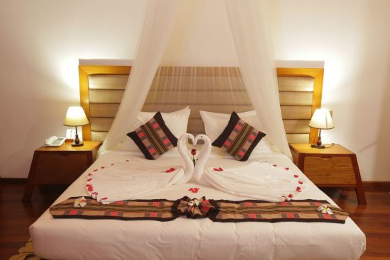 Popa Garden Resort in Bagan:  Villa Terrace | Bedroom