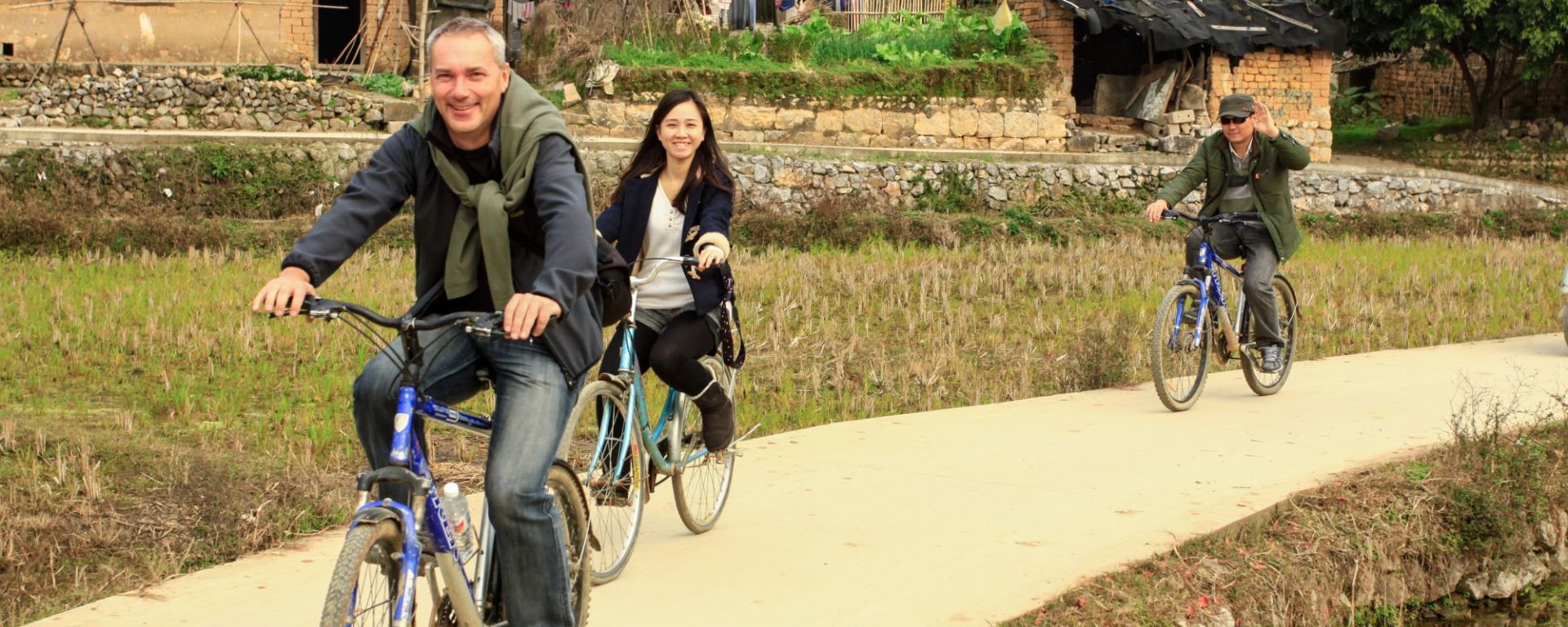 Tour à vélo sur l'île de Chongming à Shanghai: Marcel Götz in China