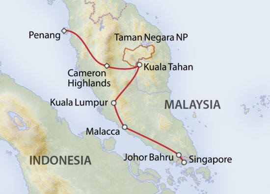 Circuit en voiture de location Malaisie de Kuala Lumpur: Malaysia | Mietwagen Rundreise Malaysia