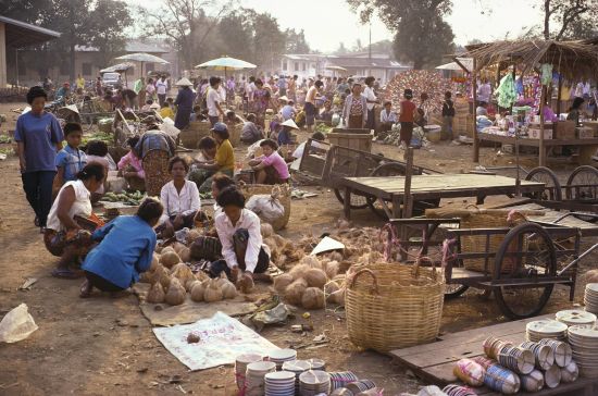 Le sud ravissant du Laos de Pakse: Champasak: local market