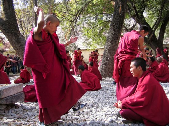 Avec le train du Tibet sur le toit du monde de Pékin: Lhasa Tibetan Monks at Sera Monastery
