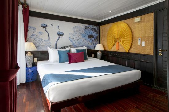 Halong Bucht Kreuzfahrten mit «Legend Halong» Privatboot ab Hanoi: room: Bhaya Legend 3-Cabin