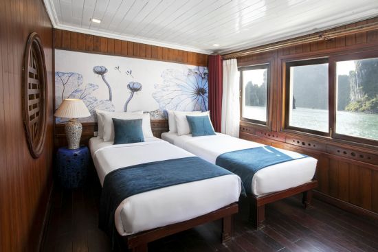 Halong Bucht Kreuzfahrten mit «Legend Halong» Privatboot ab Hanoi: room: Bhaya Legend 2-cabin | Suite Cabin | Twin