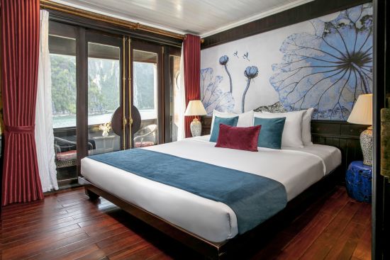 Halong Bucht Kreuzfahrten mit «Legend Halong» Privatboot ab Hanoi: room: Bhaya Legend 3-Cabin